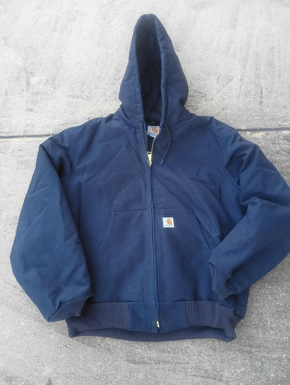 Vintage Carhartt Union Made USA J140 Navy Quilted Lined Jacket